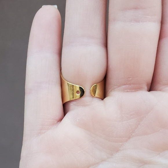 New Unique Titanium Druzy Adjustable Gold Ring. - Picture 6 of 16